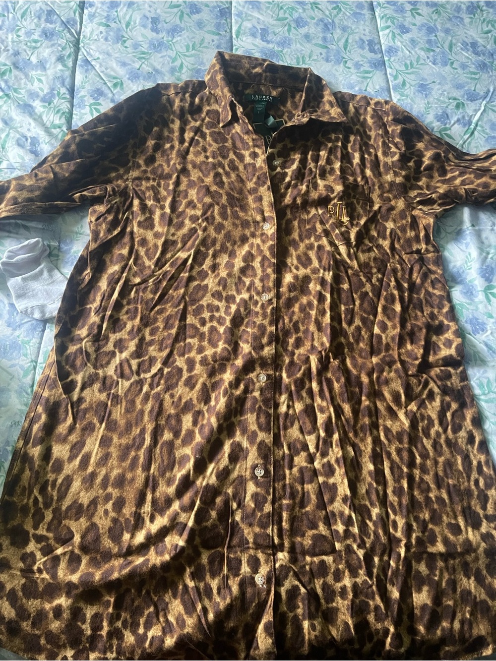 Ralph Lauren Leopard Print Shirt Dress in Brown and Tan